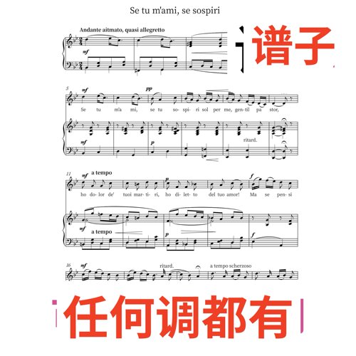 bB Se tu mami 4页伴奏谱正谱声乐