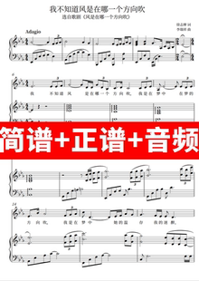 我不知道风是在哪一个方向吹 正谱钢琴伴奏音频带主旋律简谱