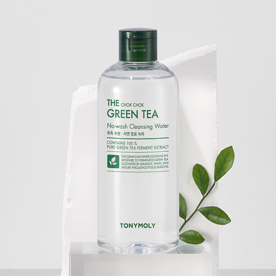 TONYMOLY THE CHOK CHOK绿茶免沖洗卸妆水300ml去除污垢同时补水