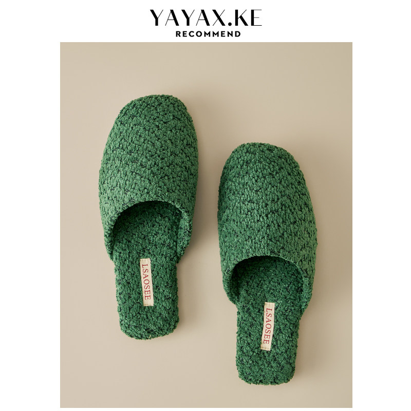 棉拖鞋秋冬季女款颗粒绒家居室保暖内情侣居家木地板牛筋底拖鞋男