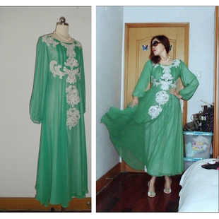 【清仓特价】外贸原单 大牌样衣 优雅温婉精美刺绣高端雪纺连衣裙