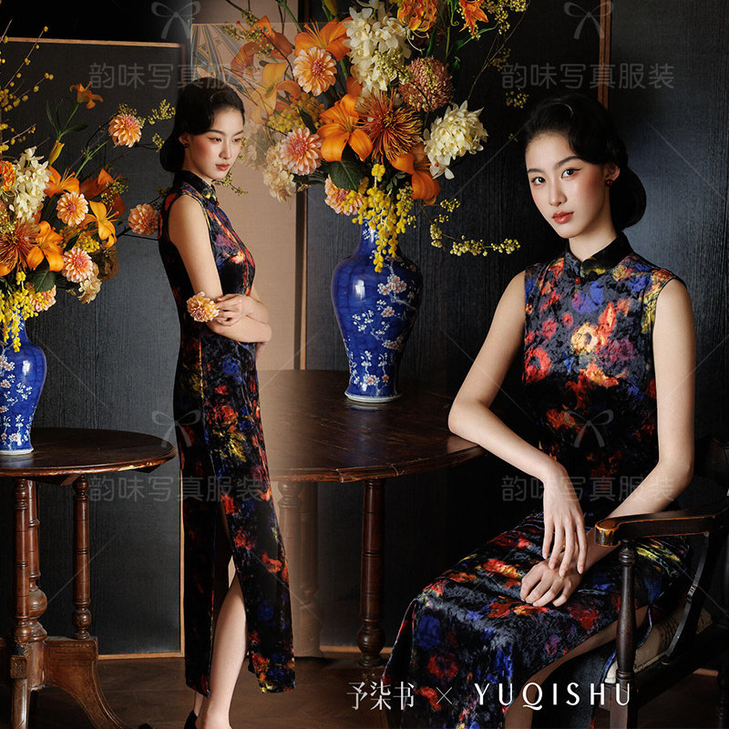 2026新款影楼复古中式民国旗袍民族风气质时尚肖像写真摄影服饰