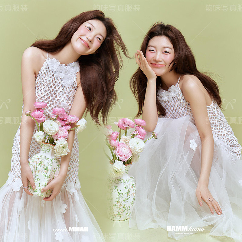 影楼写真拍照新款中式东方古典唯美氛围连衣裙个人艺术照服装