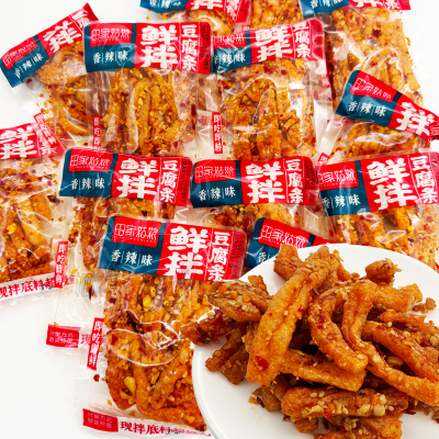 田家姑娘鲜拌豆腐条豆干蒜香辣味湖南油炸兰花干子香干子零食500g