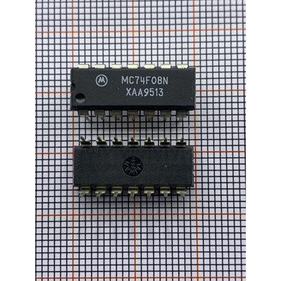 逻辑芯片 MC74F08N DIP-14 四2输入与门快速肖特基