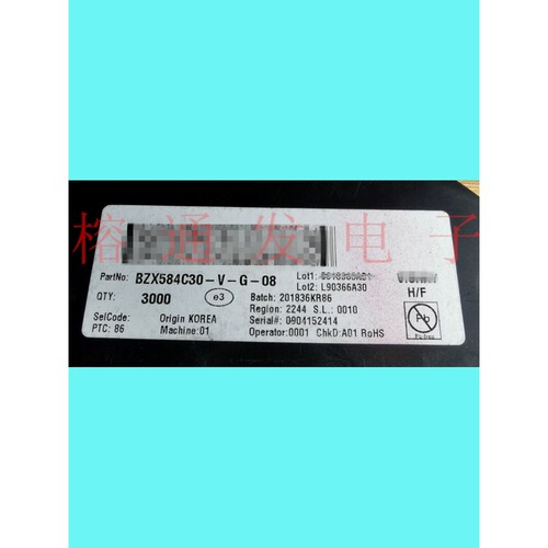 BZX584C30-V-G-08/DIODE ZENER 30V 200MW/SOD523/丝印:*K