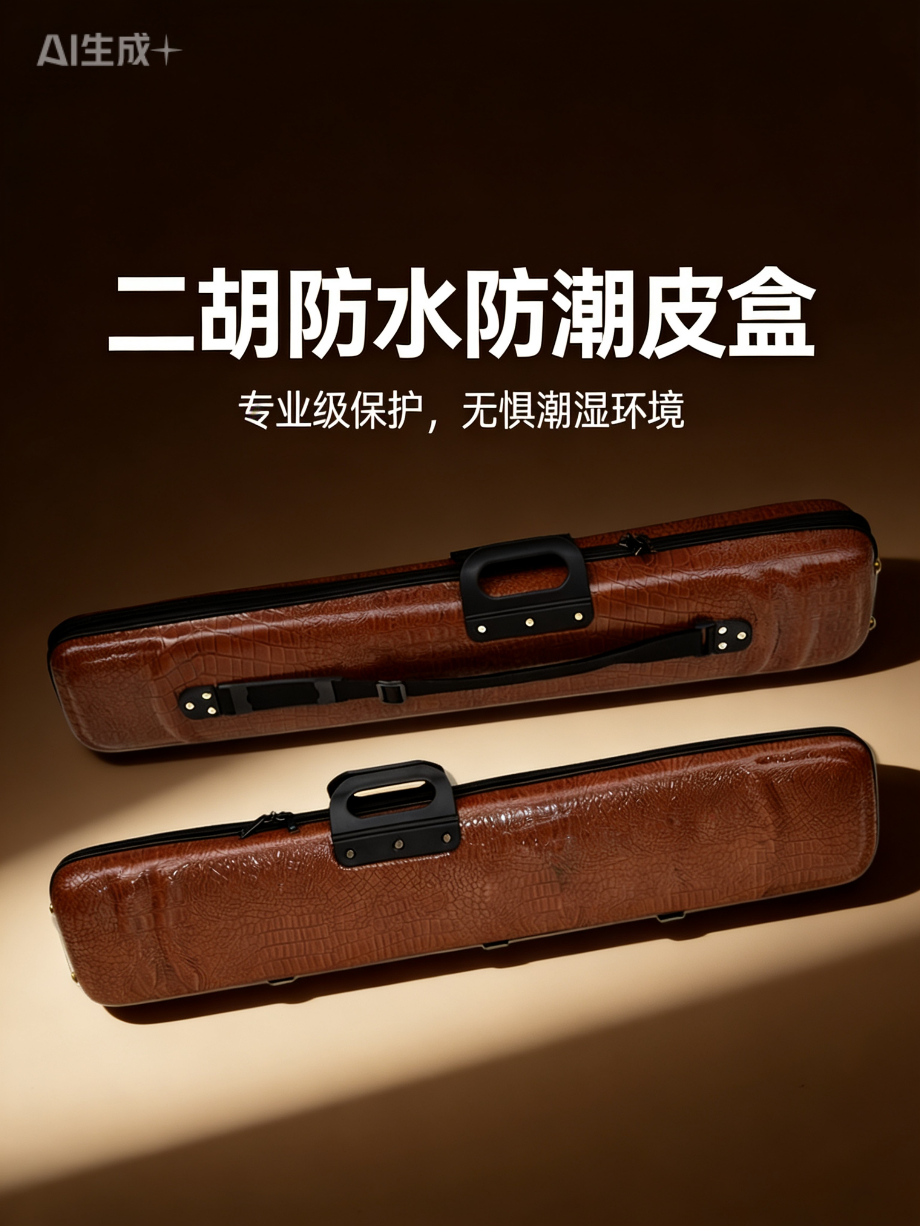 防水防潮二胡皮盒厂家直销琴盒仿真鳄鱼皮皮盒二胡配件专用盒