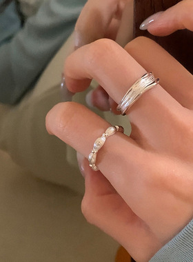 极简绳结开口戒指女合金镀真金百搭高级感指环2026新款爆款