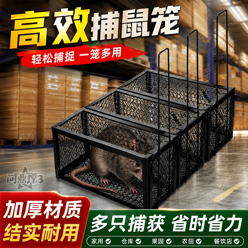 家用自动只进不出铁网捕鼠笼