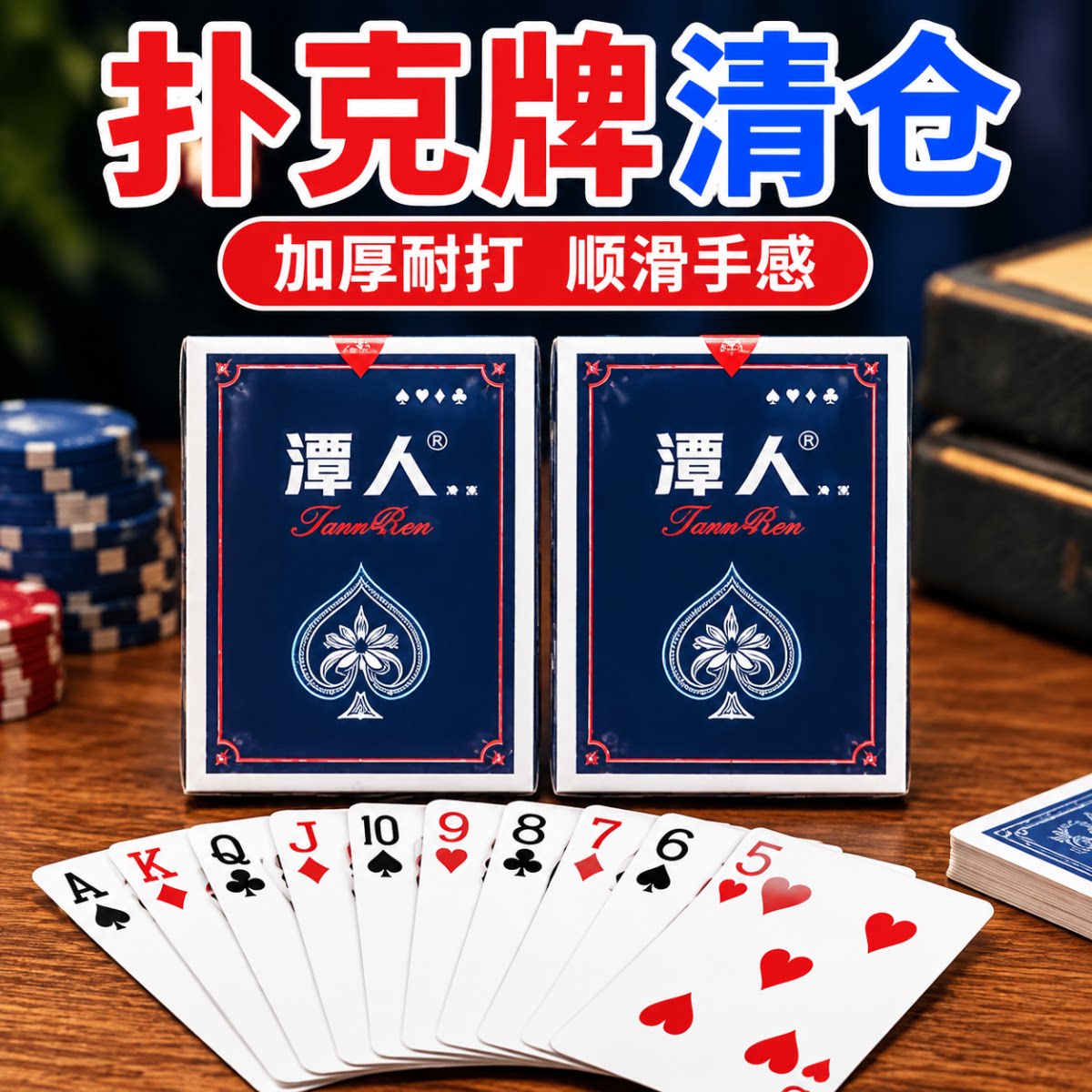 抗弯折防水家用扑克牌斗地主
