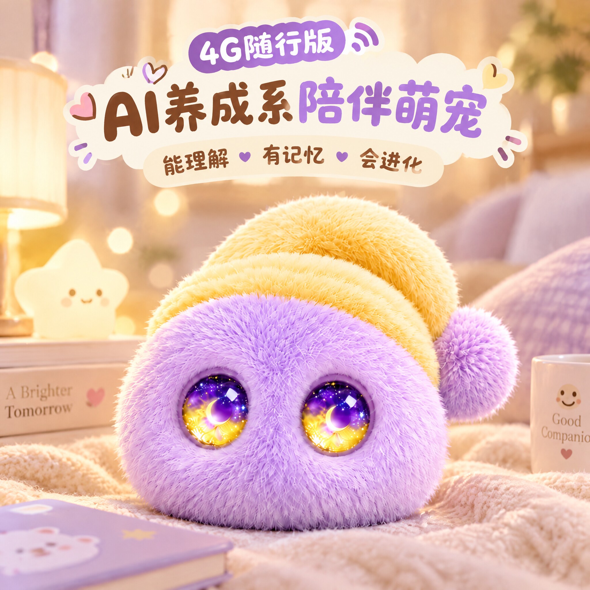 ai陪伴小机器人宠物4g豆包智能聊天对话电子毛绒玩具礼物偶女孩子