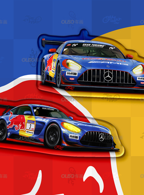 维斯塔潘奔驰AMG GT3赛车冰箱贴纽博格林NLS2红牛涂装质感收藏