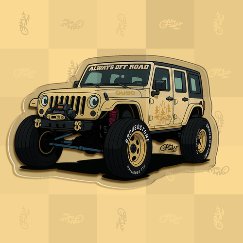 Jeep经典复古插画精致滴胶冰箱贴