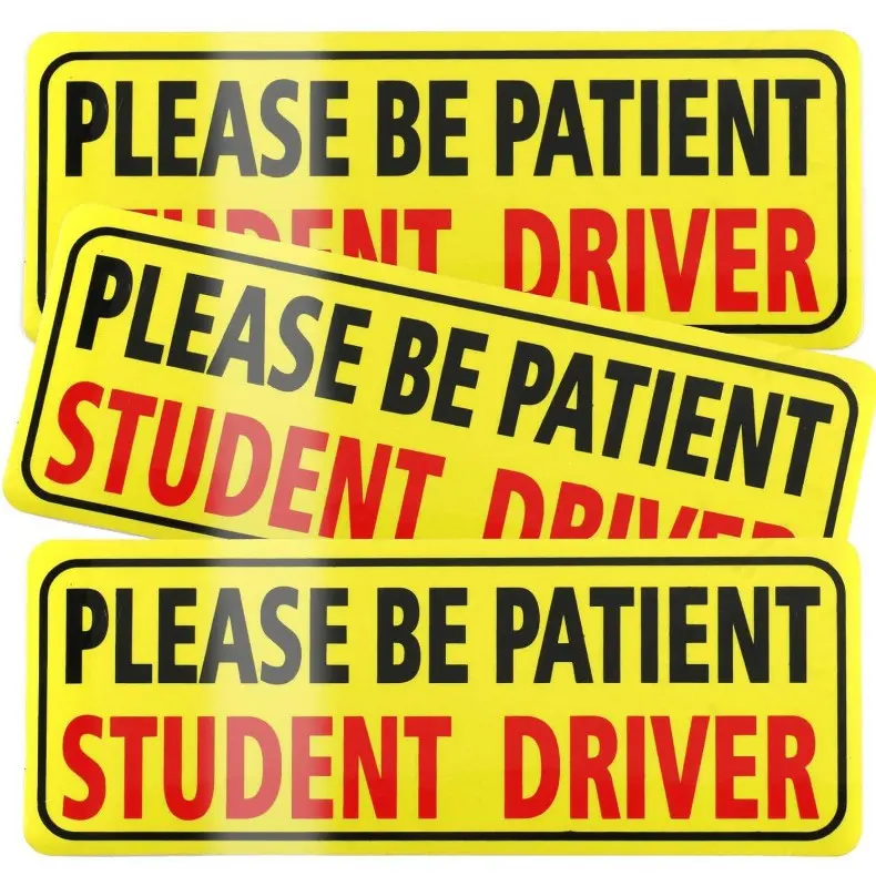外贸磁性反光贴汽车磁贴晶彩格student driver实习反光车尾贴