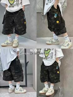 大E小e夏款儿童迷彩短裤中大童休闲工装裤男女童中裤潮8226
