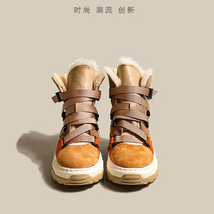 纯羊毛雪地靴冬季女鞋2026加厚底保暖棉鞋真皮毛一体短靴防滑轻便