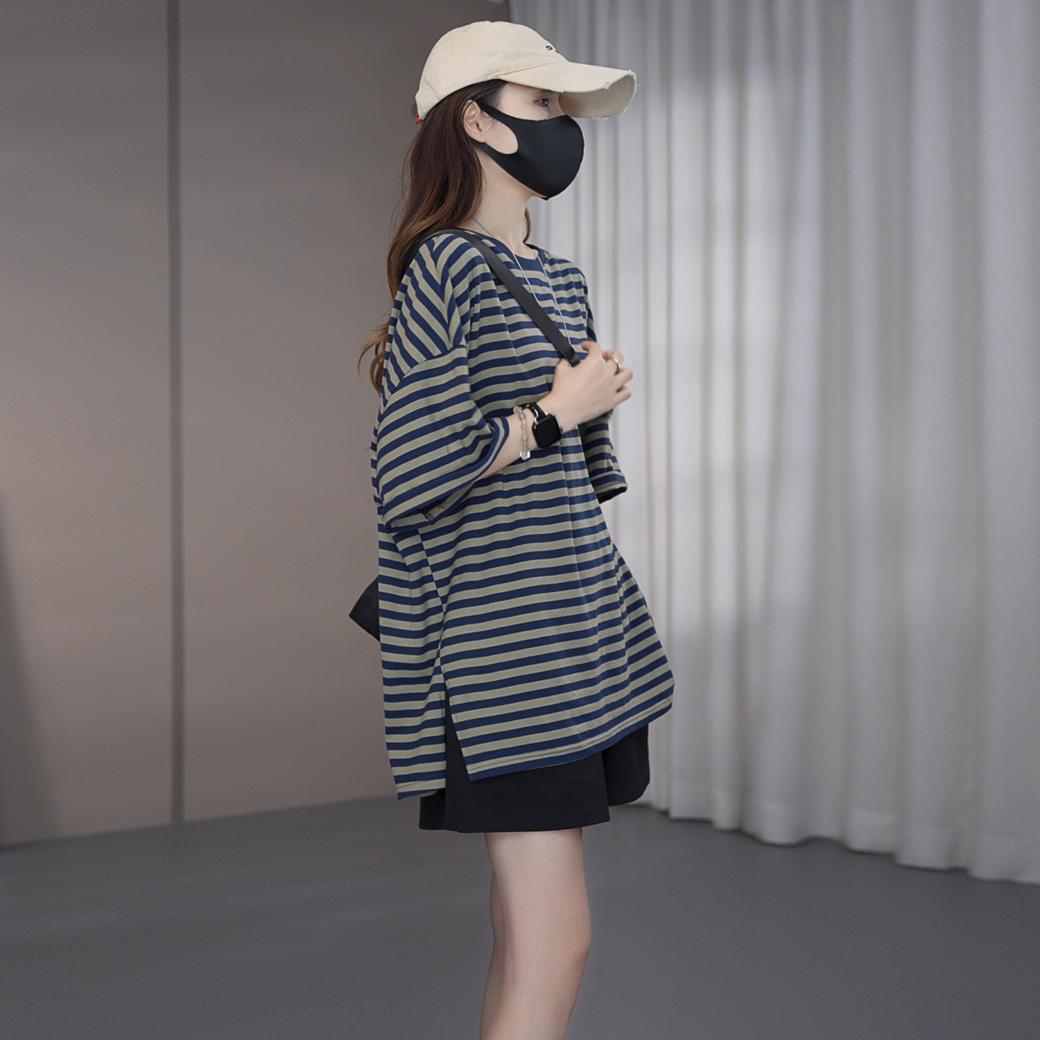 硕哥宽松版条纹T恤女202