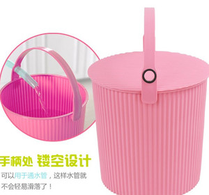 新款加厚塑料收纳桶带盖可坐洗澡凳手提玩具储物桶圆形钓鱼桶洗车