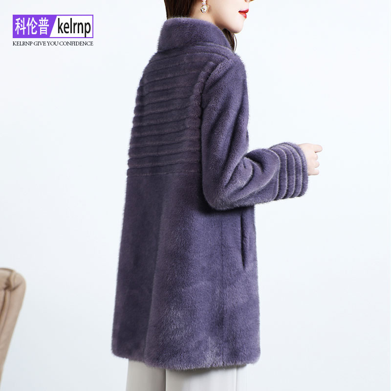 正品牌仿貂水毛毛环保皮草外套