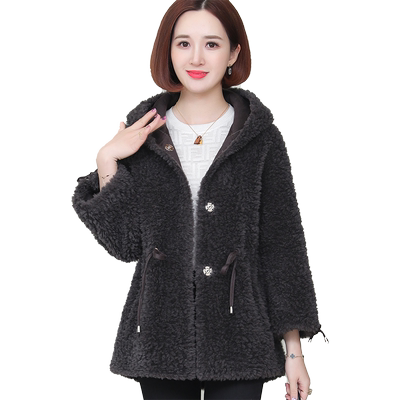 大衣新款宽松显瘦羊羔毛毛颗粒