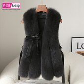 纯狐狸毛毛马甲女真毛背心2026冬新高端原创潮进口整皮草外套大衣