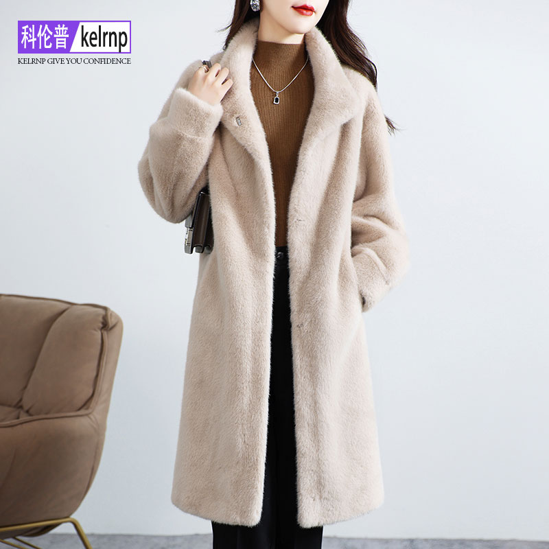 洋气名媛仿貂水毛毛环保皮草外套