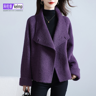 双面羊绒大衣女2025秋冬新短款时尚翻领小个子呢子苏丽羊毛呢外套
