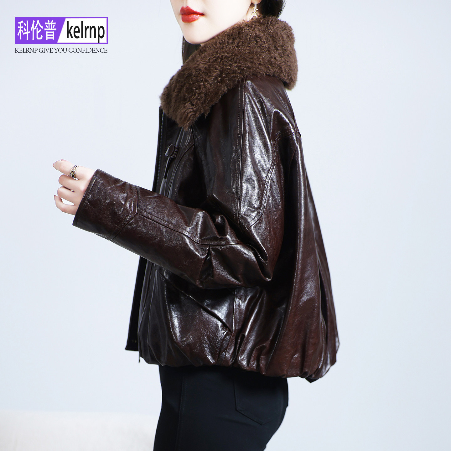 真皮羽绒服女2026冬羊毛领正品海宁油蜡头层绵羊皮衣鹅绒大衣外套