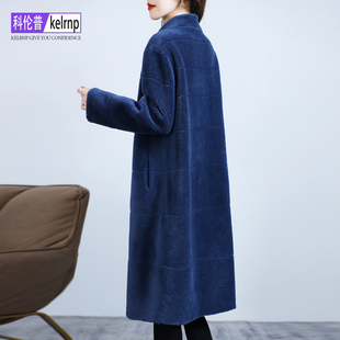 羊剪绒大衣女2025冬新款中长款百搭简约海宁羔羊毛毛颗粒皮草外套