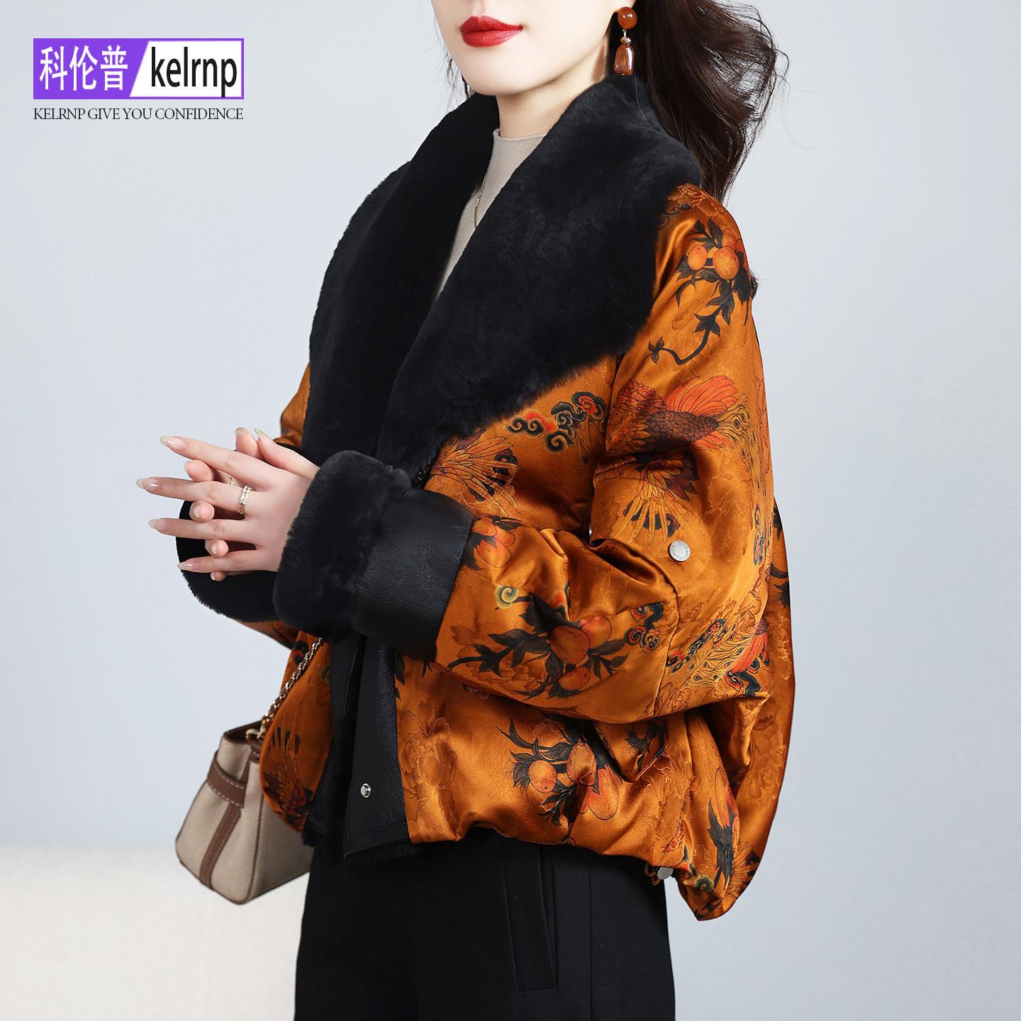 复古设计保暖鹅绒羽绒服外套
