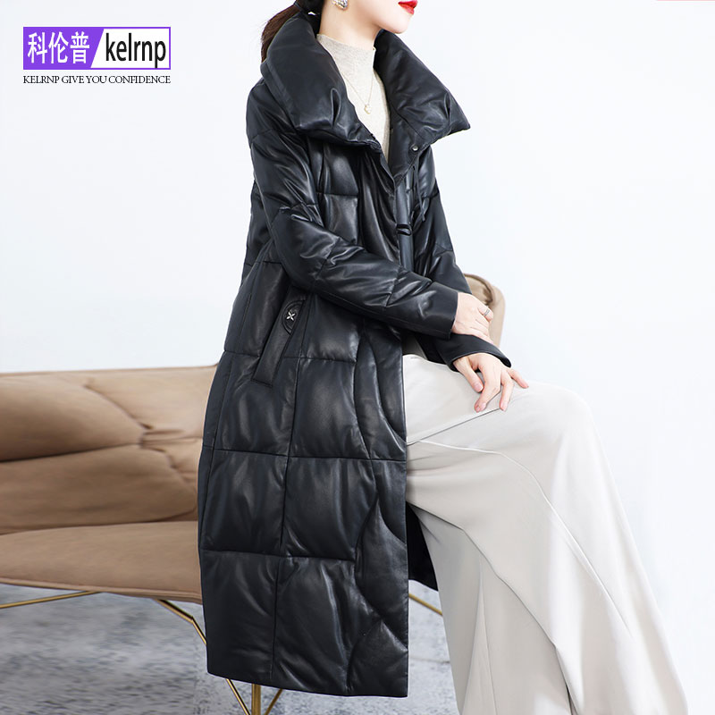 设计面包领海宁头层绵羊皮衣外套