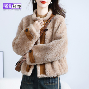 羊剪绒大衣女2025冬新小个子设计感海宁一体羔羊毛毛颗粒皮草外套