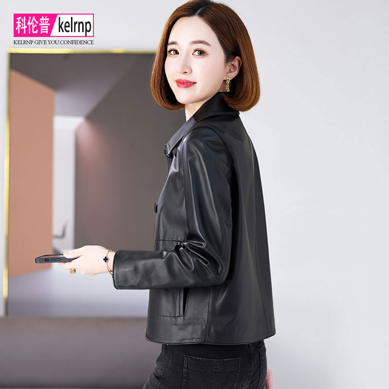海宁真皮皮衣女2025冬新短款小个子奢华妈妈头层绵羊皮夹克小外套