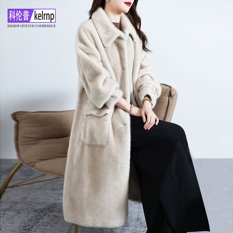 显瘦大牌仿貂水毛毛环保皮草外套