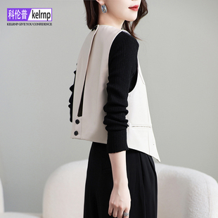 真皮马夹女2025秋冬新坎肩外搭简约复古气质头层绵羊皮衣马甲背心