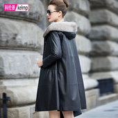 真皮羽绒服女中长款 2025冬水貂毛领正品 大牌海宁头层绵羊皮衣外套