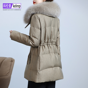 进口狐狸毛领大衣女2025冬新奢华正品保暖白鹅绒羽绒服真皮草外套