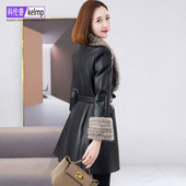 真皮羽绒服女中长2026新冬系带显瘦奢华水貂毛领海宁绵羊皮衣外套