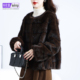 高档金貂绒大衣女2025冬新短款 奢华丽仿紫水貂皮毛毛环保皮草外套
