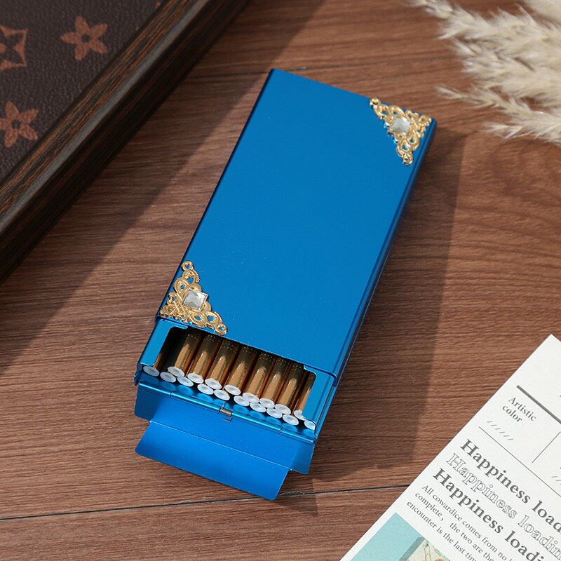 新款设计铝合金滑盖粗中细支烟盒烟盒