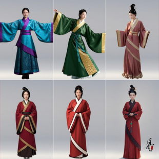 汉朝宫女服侍女丫环百姓村姑服春秋战国秦朝曲裾裙传统汉服演出服