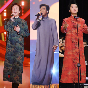 民国长衫长袍万疆李玉刚同款古装民族风复古舞台公子少爷服演出服