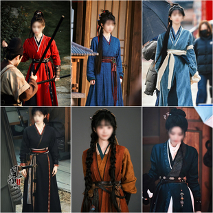 逐玉樊长玉田曦薇同款古装连身汉服帅气超酷侠女服武侠风小袖束腰