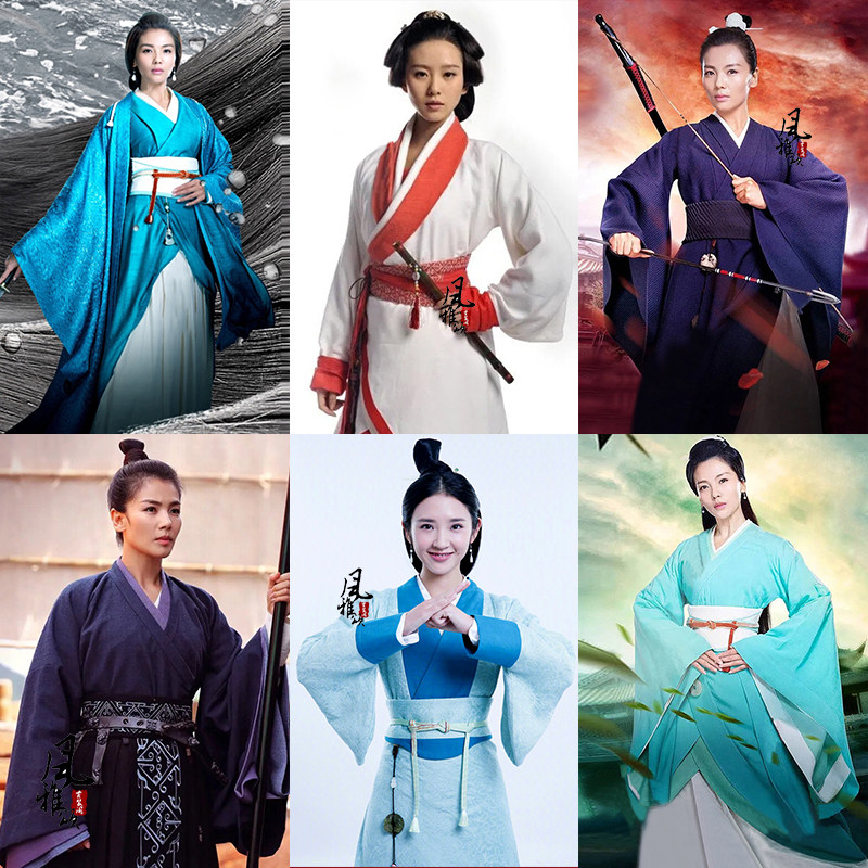 军师联盟影视古装刘涛同款秦汉朝曲裾女士汉服侠女装女剑客侠客服