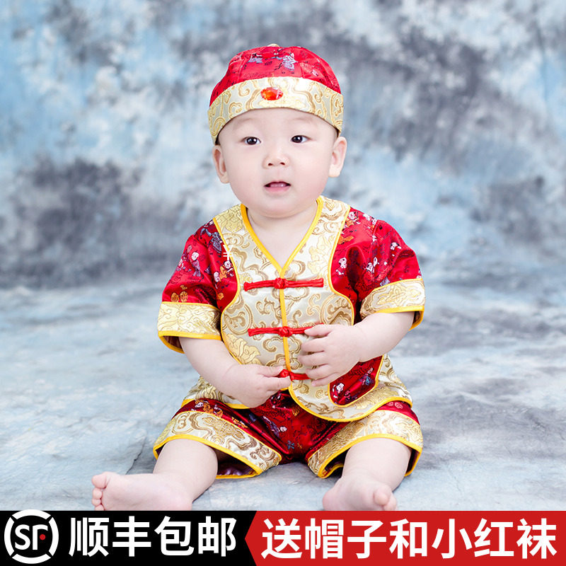 夏季男女寶寶兒童滿月百日周歲禮服短袖短褲生日演出禮服唐裝套裝在類目 童裝/嬰兒裝/親子裝, 兒童旗袍/唐裝/民族服裝, 唐裝中 - 來自Buy2taobao.com提供專業的淘寶代購服務
