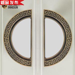 古典新中式拉u手仿古柜门实木把手衣柜橱柜抽屉半圆形陶瓷拉手