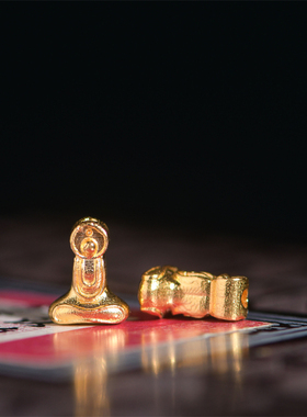 足金手工錾刻古法黄金无相佛隔珠