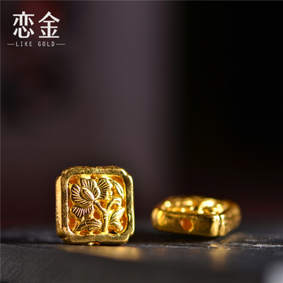 足金手工錾刻古法黄金牡丹花开