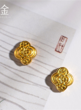 錾刻足金古法制作黄金雕刻梅花