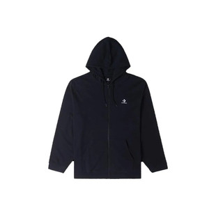 CONVERSE匡威黑色箭星刺绣休闲拉链开衫 A01 连帽运动卫衣10023871